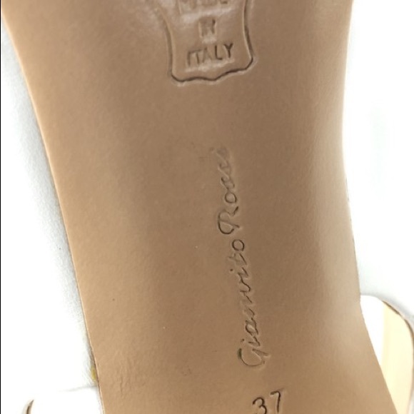 Gianvito Rossi White Leather Peep Toe sling back pumps size 37 - Picture 2 of 8